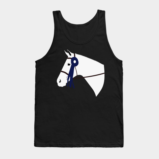 Blue Ribbon (Grey Horse) Tank Top by AliScarletAdams